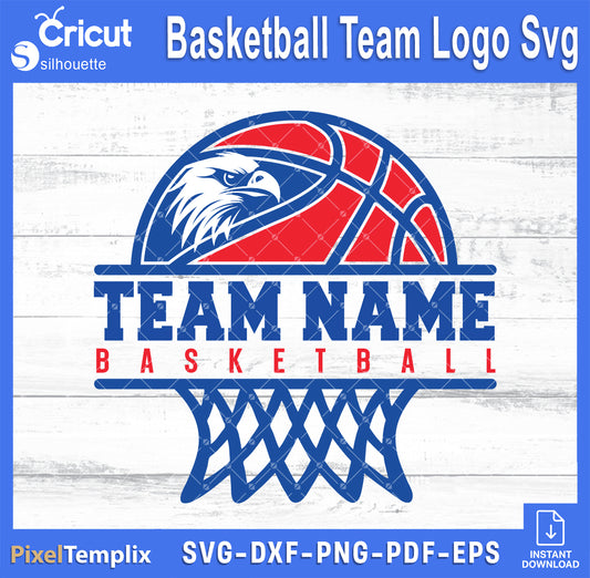 Basketball Team Logo SVG | Eagle Basketball Cut File for Cricut & Silhouette – Instant Download