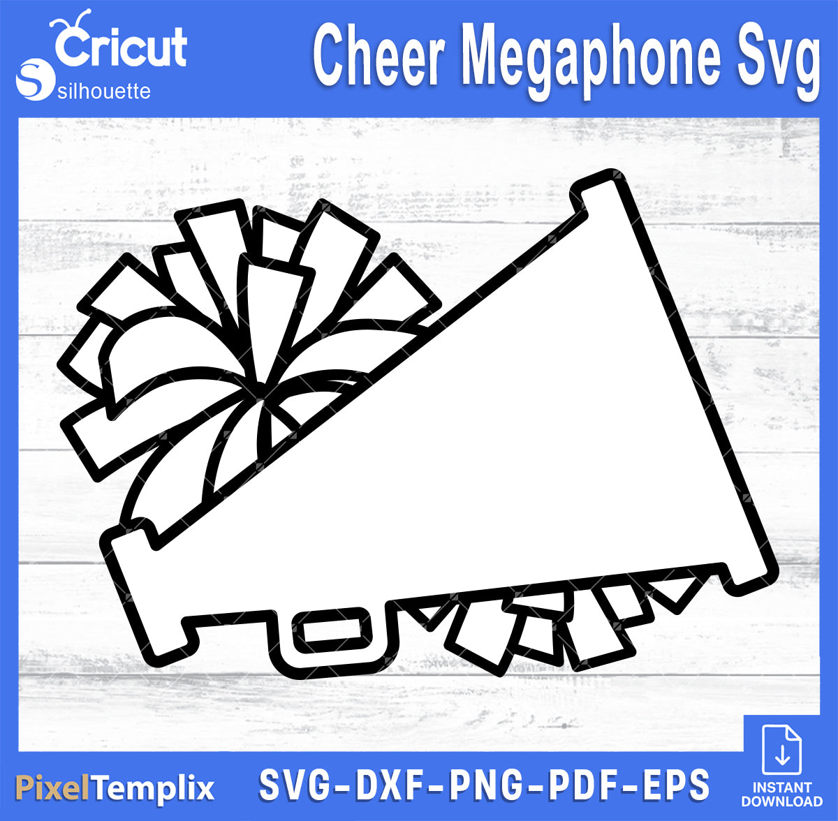 Cheer Megaphone SVG | Cheerleading Megaphone Cut File for Cricut & Silhouette – Instant Download