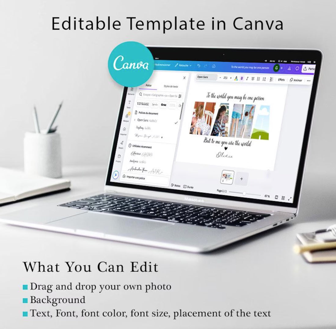 Photo Magnet Editable Canva Template | Polaroid Magnet | DIY Square Magnets | Drag & Drop Photo Collage