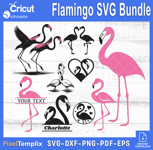 Flamingo SVG Bundle | Cute Flamingo Cut Files – Instant Download