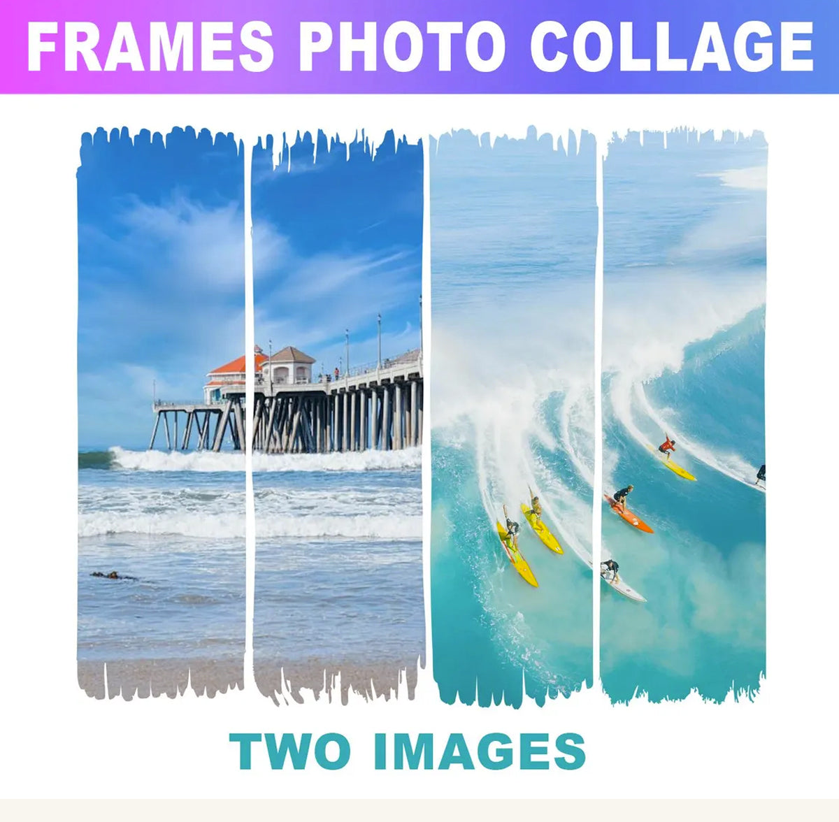 Brush Stroke Canva Frame Template | Editable Paint Frame – Instant Download