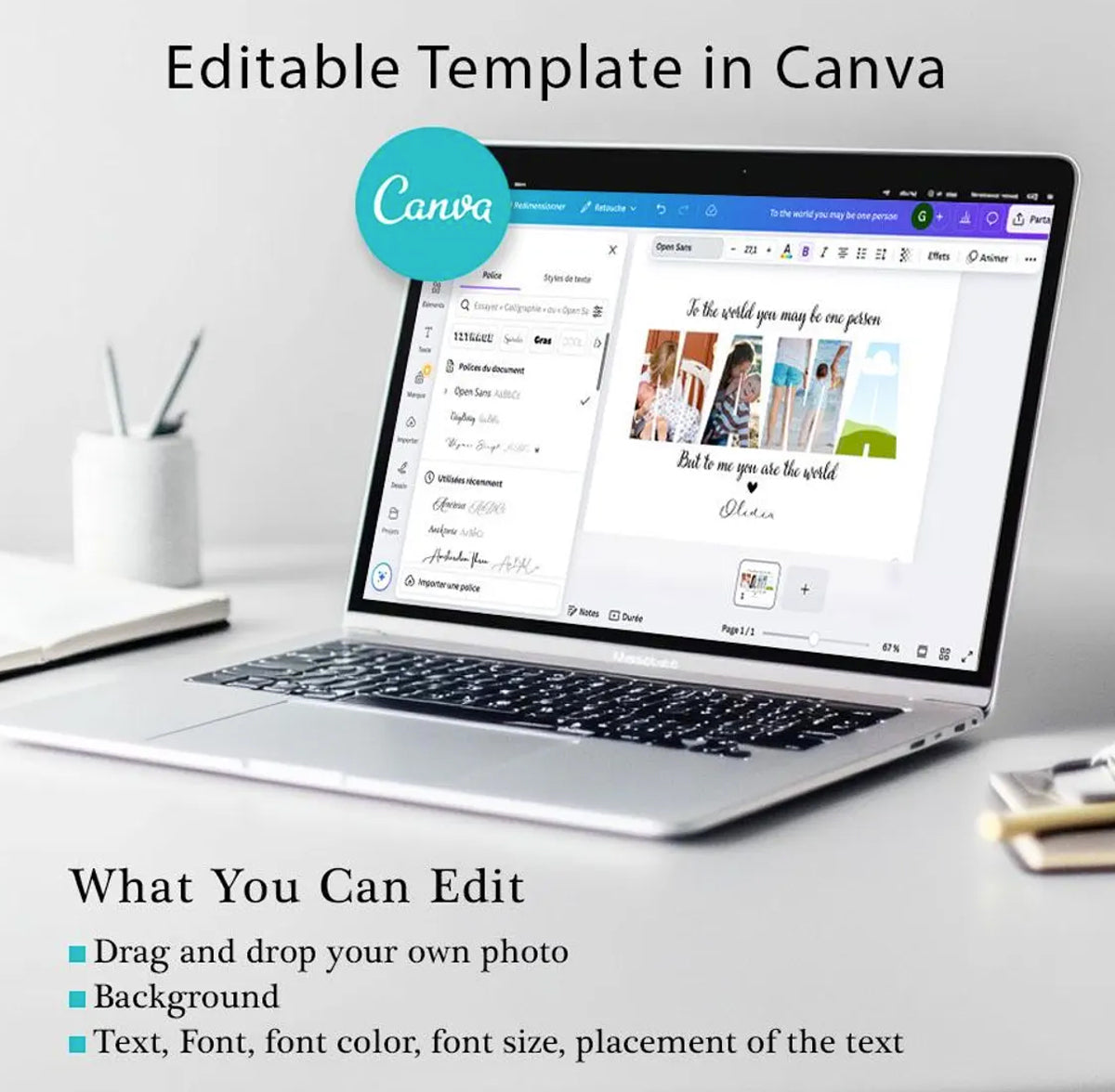 Brush Stroke Canva Frame Template | Editable Paint Frame – Instant Download