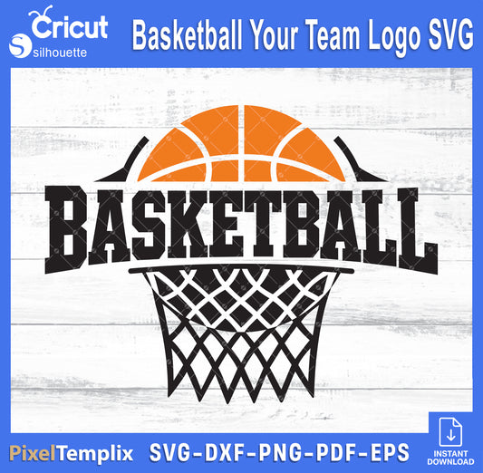 FREE Basketball Your Team Logo SVG | Sports Cut File – Instant Download