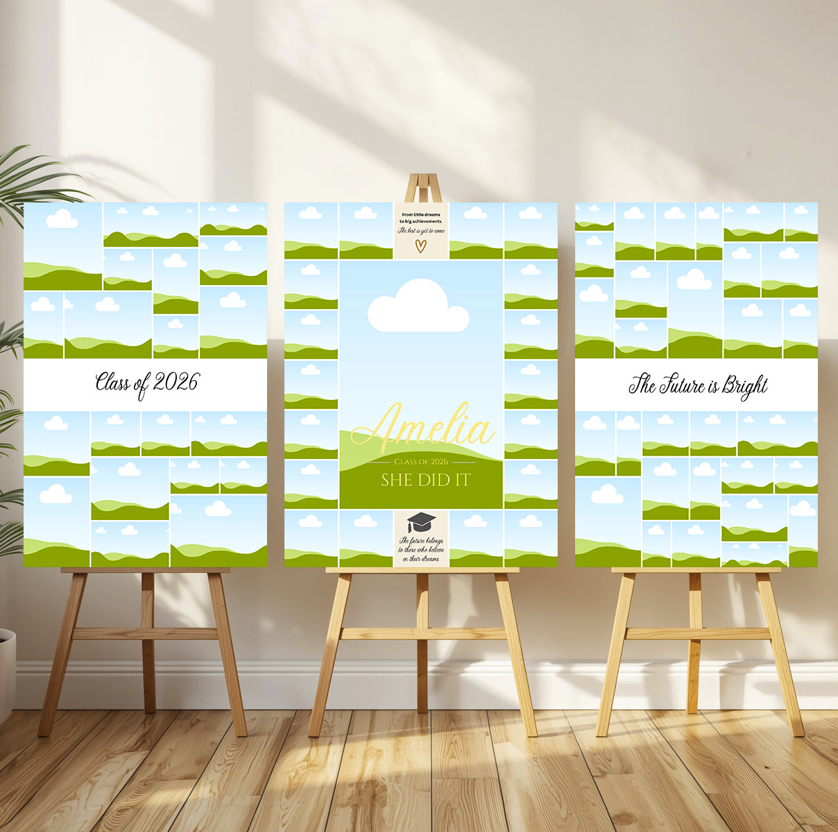 Graduation Photo Collage Template | Editable Senior Board | Class of 2026 Printable Poster 18x24 20x30 24x36