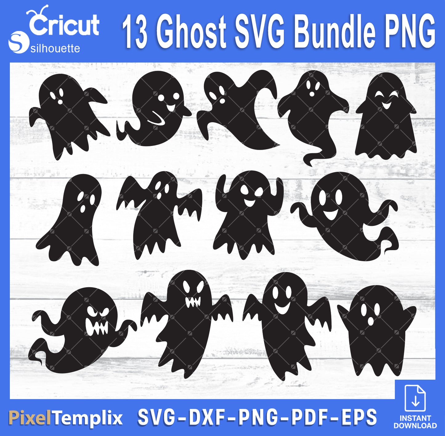 Ghost Bundle SVG – 13 Halloween Cut Files for Cricut & Silhouette
